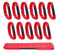 CREATCABIN 11Pcs 3 Legged Race Bands Elastic Tie Rope Bands Flexible for Relay Race Carnival Field Day Gym Birthday Adults Outdoor Indoor Teamwork Party Supplies Backyard Family Activity Red