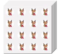 CREATCABIN 128 Pcs Christmas Sticker Reindeer Sticker Cute Decor Small Circle Vinyl Waterproof Self-adhesive Dots Scrapbook DIY Craft Window Door Display for Cup Laptop Water Bottle Gift 2.5x2.5cm