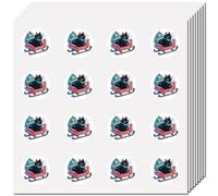 CREATCABIN 128 Pcs Christmas Tree Stickers Cat Stickers Cute Display Decor Small Circle Vinyl Waterproof Self-adhesive Dots Scrapbook DIY Craft House Decoration for Cup Laptop Water Bottle 2.5x2.5cm