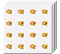CREATCABIN 128 Pcs Honey Bee Sticker Insect Sticker Small Round Waterproof Self-adhesive Dairy Scrapbook Planner Paster Decors for Laptop Water Bottle Teacher Rewards Water Skateboard 2.5x2.5cm