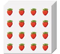 CREATCABIN 128 Pcs Strawberry Stickers Cartoon Fruit Sticker Vinyl Waterproof Self-adhesive Decor Small Round Bulk Teacher Reward Scrapbook DIY Craft for Laptop Water Bottle Skateboard 2.5x2.5cm