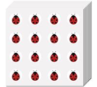 CREATCABIN 128Pcs 8 Sheets Ladybug Stickers Small Insect Decals 0.98 inch Self-Adhesive Waterproof Plastic Round Dot Cartoon Scrapbooking Labels Teacher Reward Sticker for Laptop Album Mobile Phone