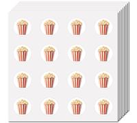 CREATCABIN 128Pcs 8 Sheets Small Popcorn Stickers Party Favor Sticker Labels 0.98 Inch Mini Round Dot Circle Picture Decorative Decals for Planner Scrapbooking Laptop Calendar Envelope Album Decor