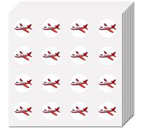 CREATCABIN 128Pcs Airplane Planner Stickers Small Travel Decals 0.98" Trip Aircraft Round Dot Circle Picture Decorative Sticker for Label Scrapbooking Water Bottle Laptop Calendar Envelope Album Decor