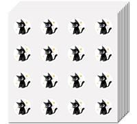 CREATCABIN 128Pcs Animals Stickers Small Round Dot Decal Self-Adhesive Waterproof Black Cat Sticker Sticker Bulk Scrapbooking Stickers for Crafts Water Bottles Laptop Luggage 2.5x2.5cm