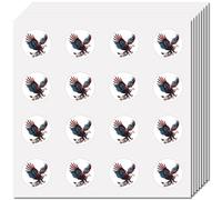 CREATCABIN 128Pcs Bald Eagle Stickers Small Round Decal Self-Adhesive Waterproof Planner Sticker Bulk Stickers for Crafts Water Bottles Laptop Luggage Cup Computer Mobile Phone 2.5x2.5cm