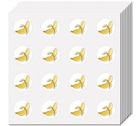 CREATCABIN 128Pcs Banana Stickers for Scrapbooking Small Fruit Decal Yellow Bulk Sticker Round Self-Adhesive Waterproof for Water Bottles Crafts Laptop Luggage Cup Diary Notebooks 2.5x2.5cm