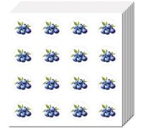 CREATCABIN 128Pcs Blue Berry Stickers Mini Round Sticker Dots 1 Inch Small Self-Adhesive Waterproof Fruit Blueberry Decal Bulk for Scrapbooking Envelopes Water Bottle Laptop Helmet Planner Reward