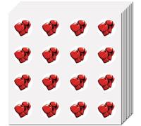 CREATCABIN 128Pcs Boxing Gloves Decal Bulk Red Sticker for Scrapbooking Self-Adhesive Waterproof Small Round Dot Stickers Cheerleading Boxer Gifts for Students Classroom Water Bottle 2.5x2.5cm