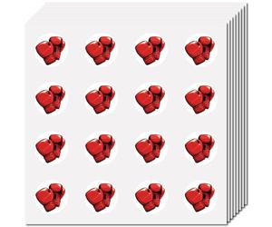 CREATCABIN 128Pcs Boxing Gloves Decal Bulk Red Sticker for Scrapbooking Self-Adhesive Waterproof Small Round Dot Stickers Cheerleading Boxer Gifts for Students Classroom Water Bottle 2.5x2.5cm