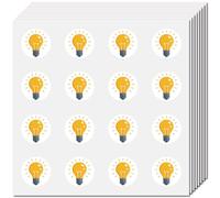 CREATCABIN 128Pcs Bulb Stickers Small Light Bulb Sticker Plastic Self-Adhesive Waterproof Yellow Round Dot Label Decals for Planner Art Crafts Students Rewards Classroom Water Bottle Laptop 2.5x2.5cm