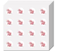CREATCABIN 128Pcs Cherry Blossom Sticker Mini Pink Flower Stickers 1 Inch Round Small Plastic Self-Adhesive Waterproof Floral Bouquet Scrapbook Decals for Planner Envelope Journals Helmet Laptop Decor
