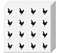 CREATCABIN 128Pcs Chook Stickers Chicken Planner Sticker Self-Adhesive Waterproof Plastic Round Dot Cartoon Egg Packaging Decal Bulk Labels for Scrapbooking Craft Helmet Calendar Luggage Laptop 2.5cm