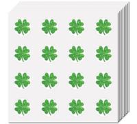 CREATCABIN 128Pcs Clover Stickers for Scrapbooking Small Lucky Clover Decal Bulk Sticker Self-Adhesive Waterproof Round Dot Four Leaf Clover Green Stickers for Planner Calendar Crafting 2.5x2.5cm