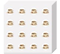 CREATCABIN 128Pcs Coffee Stickers for Planner Coffee Cup Decal Bulk Sticker Self-Adhesive Waterproof Small Stickers for Scrapbook Art Craft Students Classroom Water Bottle Coffee Lover Gifts 2.5x2.5cm