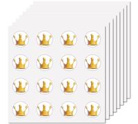 CREATCABIN 128Pcs Crown Planner Stickers Gold Crown Helmet Sticker Decals Self-Adhesive Waterproof Sticker Round Dot Cartoon Decal Bulk Stickers for Scrapbooking Calendar Water Bottles Laptop 2.5cm
