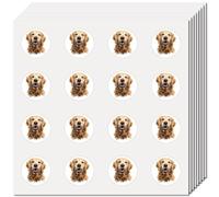 CREATCABIN 128Pcs Dog Stickers for Envelopes Small Pet Decal Golden Retriever Bulk Sticker Self-Adhesive Waterproof Round Dot Stickers for Scrapbooking Art Craft Student Planner Water Bottle 2.5x2.5cm