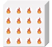 CREATCABIN 128Pcs Flame Laptop Sticker Fire Decal Stickers Plastic Waterproof Self Adhesive Orange Round Decoration Scrapbook Planner Labels for DIY Arts Craft Water Bottle Guitar 2.5 x 2.5cm