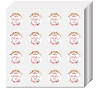 CREATCABIN 128Pcs Happy Mother's Day Stickers Floral Best Mom Thank You Gift Sticker Self-Adhesive Mothers Day Seal Label Waterproof Round Decals for Envelope Card Flower Present Wrapping 0.98Inch