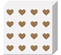 CREATCABIN 128Pcs Heart Planner Stickers Helmet Sticker Decals Self-Adhesive Waterproof Leopard Print Sticker Round Dot Cartoon Decal Bulk Tags for Scrapbooking Craft Calendar Water Bottles 0.98Inch