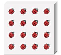 CREATCABIN 128Pcs Ladybug Stickers Insect Decal Self-Adhesive Waterproof Sticker Round Bulk Red Stickers for Water Bottles Laptop Luggage Cup Computer Mobile Phone Skateboard 2.5x2.5cm