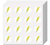 CREATCABIN 128Pcs Lightning Stickers for Scrapbooking Small Lightning Bolt Decal Yellow Bulk Sticker Self-Adhesive Waterproof Round Dot Stickers for Helmet Student Planner Water Bottle 2.5x2.5cm