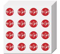 CREATCABIN 128Pcs Mini Cross Decal Heart Beat Stickers Waterproof Plastic 1 Inch Round Small Medicial Emblem Art Decor Planner Sticker for Scrapbooking Calendars Album Journals Helmet Art Crafts