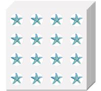 CREATCABIN 128Pcs Mini Starfish Stickers Small Ocean Animal Sticker 1 Inch Round Plastic Waterproof Self-Adhesive Marine Sea Beach Decals Labels for Laptop Album Mobile Phone Decor Planner Scrapbook