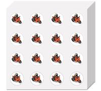 CREATCABIN 128Pcs Motorbike Sticker Small Motorcycle Decal 2.5cm Round Dot Cartoon Vinyl Plastic Waterproof Scrapbooking Planner Stickers for Helmet Car Laptop Album Phone Cup Calendar Journaling