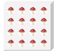 CREATCABIN 128Pcs Mushroom Stickers Red Decal Self-Adhesive Waterproof Planner Sticker Round Bulk Cartoon Stickers for Scrapbooking DIY Arts Crafting Water Bottle Laptop Cup Calendars 2.5x2.5cm