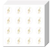 CREATCABIN 128Pcs Musical Note Scrapbooking Planner Stickers Small Decals Plastic Waterproof Self Adhesive Round Dot Helmet Sticker Bulk Tags for Laptop Notebook Skateboard DIY Crafts 2.5 x 2.5cm