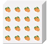 CREATCABIN 128Pcs Orange Stickers Fruit Vinyl Decal Self-Adhesive Waterproof Sticker Round Dot Bulk Aesthetic Planner Stickers for Water Bottles Laptop Luggage Cup Computer Mobile Phone 2.5x2.5cm