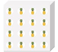 CREATCABIN 128Pcs Pineapple Round Cartoon Bulk Decals Self-Adhesive Picture Stickers Removable Sticky Round Dot Tags Waterproof Plastic Circle Stickers Marking for Hat Books Cup Decoration 0.98In