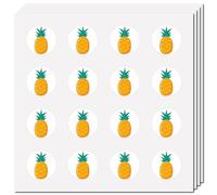 CREATCABIN 128Pcs Pineapple Stickers Fruit Decal Self-Adhesive Waterproof Sticker Round Bulk Cartoon Yellow Stickers for Water Bottles Laptop Luggage Cup Computer Diary Skateboard 2.5x2.5cm
