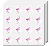 CREATCABIN 128Pcs Pink Flamingo Stickers for Scrapbooking Plastic Labels Decal Self-Adhesive Waterproof Small Sticker Round Dot Bulk Tags Stickers for Water Bottles Laptop Envelope Seals Craft 2.5cm