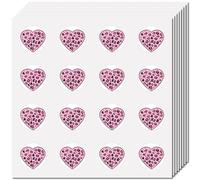 CREATCABIN 128Pcs Pink Heart Planner Stickers Helmet Sticker Decals Self-Adhesive Waterproof Leopard Print Sticker Round Dot Cartoon Decal Bulk Tags for Scrapbooking Craft Calendar Water Bottles 2.5cm