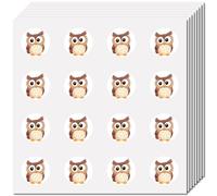CREATCABIN 128Pcs Planner Stickers Owl Stickers Waterproof Circle Vinyl Decals Sticky Dot Tags for Packaging Bags Water Bottle Laptop Calendars Planner Accessories Home Office Use 0.98In