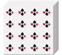 CREATCABIN 128Pcs Poker Stickers for Scrapbooking Plastic Decal Self-Adhesive Round Bulk Playing Theme Stickers Black Red Las Vegas Spade Heart Stickers for Casino Entertainment Motorcycle 2.5x2.5cm