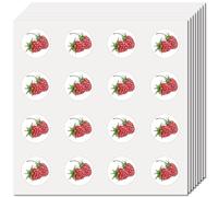 CREATCABIN 128Pcs Raspberry Stickers for Scrapbooking Small Fruit Decal Red Bulk Sticker Round Self-Adhesive Waterproof for Envelopes Water Bottles Crafts Laptop Luggage Cup Diary Notebooks 2.5x2.5cm