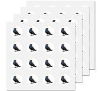 CREATCABIN 128Pcs Raven Crow Planner Stickers Blackbird Helmet Sticker Decals Self-Adhesive Waterproof Sticker Round Dot Cartoon Decal Bulk Stickers for Scrapbooking Calendar Water Bottles Diary 2.5cm