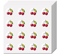 CREATCABIN 128Pcs Red Cherry Stickers Decal Fruit Sticker for Scrapbooking Self-Adhesive Round Dot Plastic Stickers Waterproof for Water Bottle Notebook Laptop Calendar Decoration Gifts 2.5x2.5cm