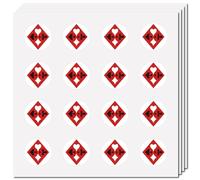 CREATCABIN 128Pcs Rhombus Stickers Poker Decal Self-Adhesive Waterproof Sticker Round Bulk Red Stickers for Water Bottles Laptop Luggage Cup Computer Mobile Phone Skateboard 2.5x2.5cm