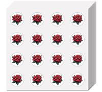 CREATCABIN 128Pcs Rose Sticker Decal Bulk Red Flower Sticker for Scrapbooking Self-Adhesive Waterproof Small Round Dot Stickers Planner Gifts for Students Classroom Water Bottle Decorations 2.5x2.5cm