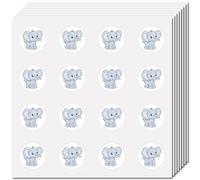 CREATCABIN 128Pcs Round Elephant Stickers Wild Animal Decal 1" Circle Cartoon Zoo Self-Adhesive Waterproof Blue Sticker for Calendars Planner Diary Water Bottle Cup Computer Mobile Student Rewards