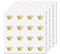 CREATCABIN 128Pcs Small Crown Stickers Crown Decal Self-Adhesive Waterproof Planner Sticker Round Bulk Gold Stickers for Certificate Crafts Seal Labels Water Bottles Luggage Cup Skateboard 2.5x2.5cm