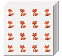 CREATCABIN 128Pcs Small Fox Stickers Animals Stickers for Envelopes Cartoon Decal Bulk Self-Adhesive Plastic Waterproof Round Dot Stickers for Scrapbooking Art Craft Planner Water Bottle 2.5x2.5cm