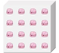 CREATCABIN 128Pcs Small Planner Stickers Cute Pink Cat Stickers Waterproof Circle Vinyl Decals Sticky Dot Tags for Packaging Bags Water Bottle Laptop Calendars Planner Accessories Office Use 0.98in
