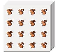 CREATCABIN 128Pcs Squirrel Stickers for Scrapbooking Small Animal Decal Self-Adhesive Waterproof Sticker Round Bulk Cartoon Stickers for Water Bottles Crafts Laptop Luggage Cup Diary 2.5x2.5cm