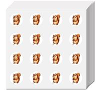 CREATCABIN 128Pcs Squirrel Stickers Small Animal Decal Self-Adhesive Waterproof Sticker Plastic Round Bulk Cartoon Decal for Water Bottles Crafts Laptop Luggage Cup Calendars Diary 0.98 Inch