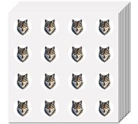 CREATCABIN 128Pcs Wolf Stickers Animals Planner Sticker Self-Adhesive Waterproof Plastic Round Dot Cartoon Water Bottles Decal Bulk Tags for Scrapbooking Crafting Helmet Calendar Luggage Laptop 2.5cm